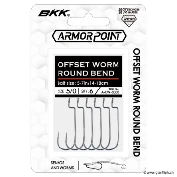 Hameçon Texan BKK Armorpoint Offset Worm Round Bend