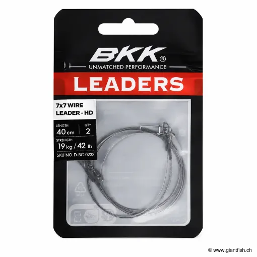 Bas de Ligne Acier BKK 7x7 Wire Leader-HD (Pike Snap)