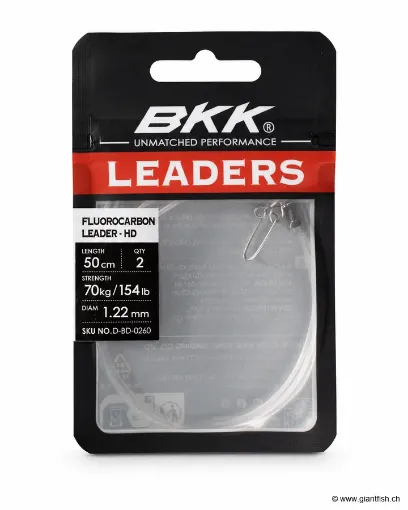 Bas de Ligne Fluorocarbone BKK Fluorocarbon Leader-HD (Pike Snap)