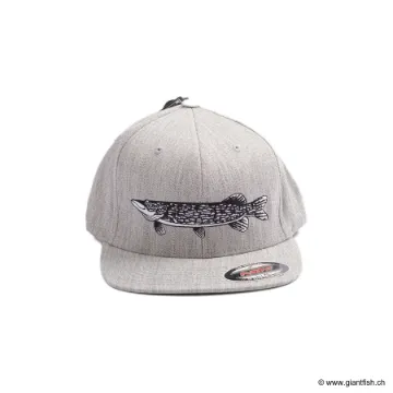 Casquette Wolfcreek Lures Pike Logo Fitted Flexfit - Gris