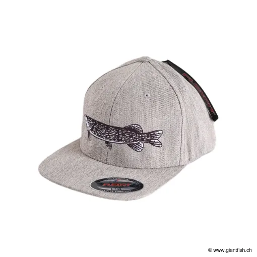 Casquette Wolfcreek Lures Pike Logo Fitted Flexfit - Gris