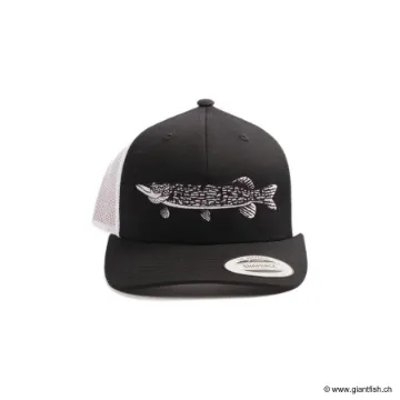 Casquette Wolfcreek Lures Pike Logo Trucker Snapback - Noir / Blanc