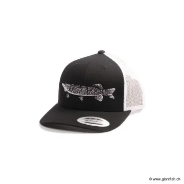 Casquette Wolfcreek Lures Pike Logo Trucker Snapback - Noir / Blanc
