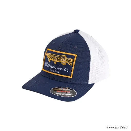 Casquette Wolfcreek Lures Pike Patch Airmesh Flexfit - Navy / Blanc