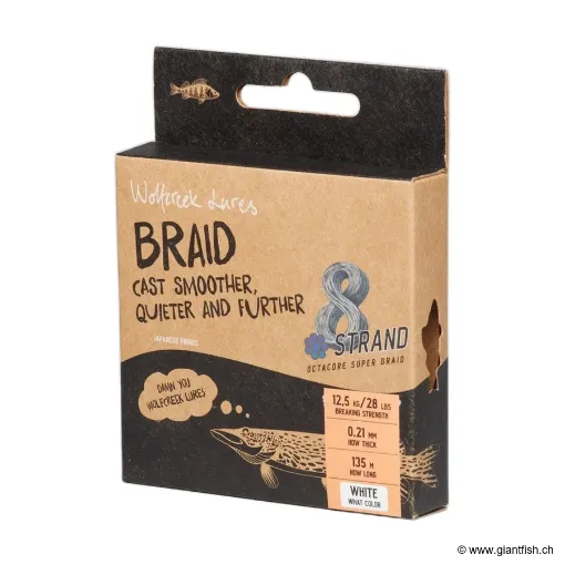 Tresse Wolfcreek Lures OctaCore Super Braid X8 - Blanc