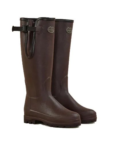 Bottes Femme LE CHAMEAU Vierzonord Néoprène – Marron Foncé / Noir