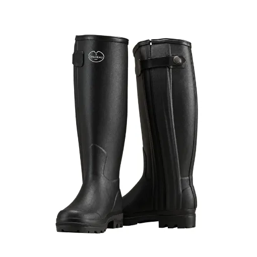 Bottes Femme LE CHAMEAU Chasseur Cuir – Noir