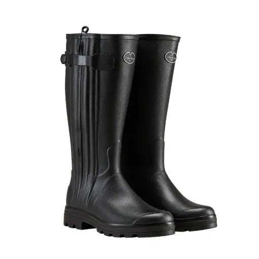 Bottes Homme LE CHAMEAU Chasseur Cuir – Noir