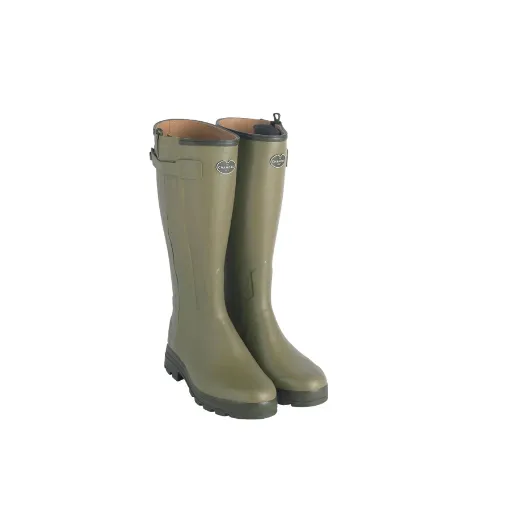 Bottes Femme LE CHAMEAU Chasseur Néoprène – Vert Vierzon / Noir