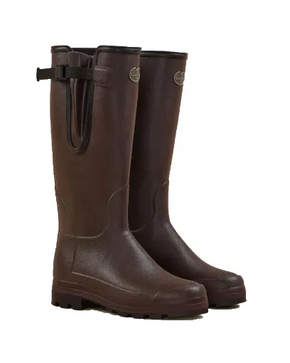 Bottes Homme LE CHAMEAU Vierzonord Néoprène – Marron Foncé / Noir