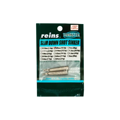 Lest REINS Tungsten Slim Down Shot Sinker